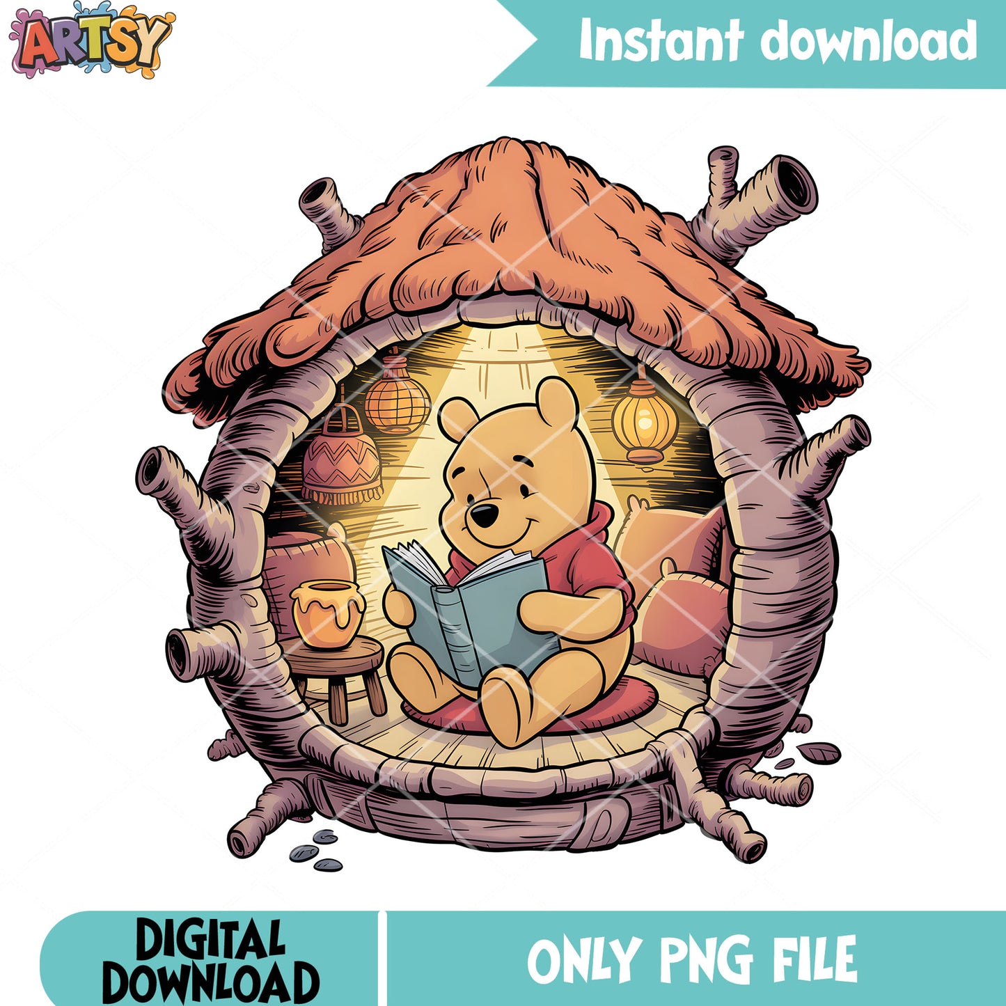 Murshroom tree pooh home png, pooh home png, disney pooh bear png
