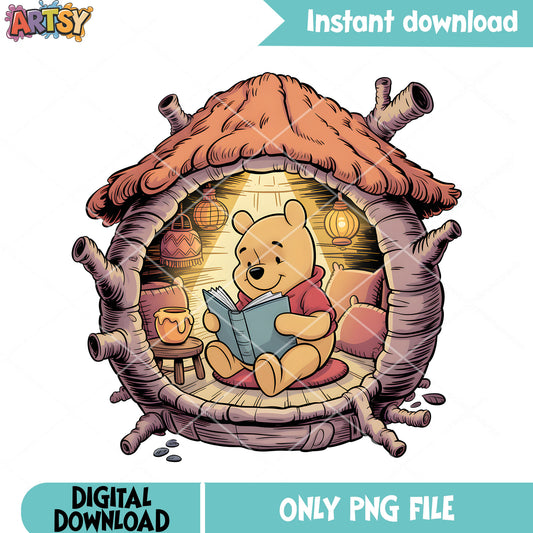 Murshroom tree pooh home png, pooh home png, disney pooh bear png
