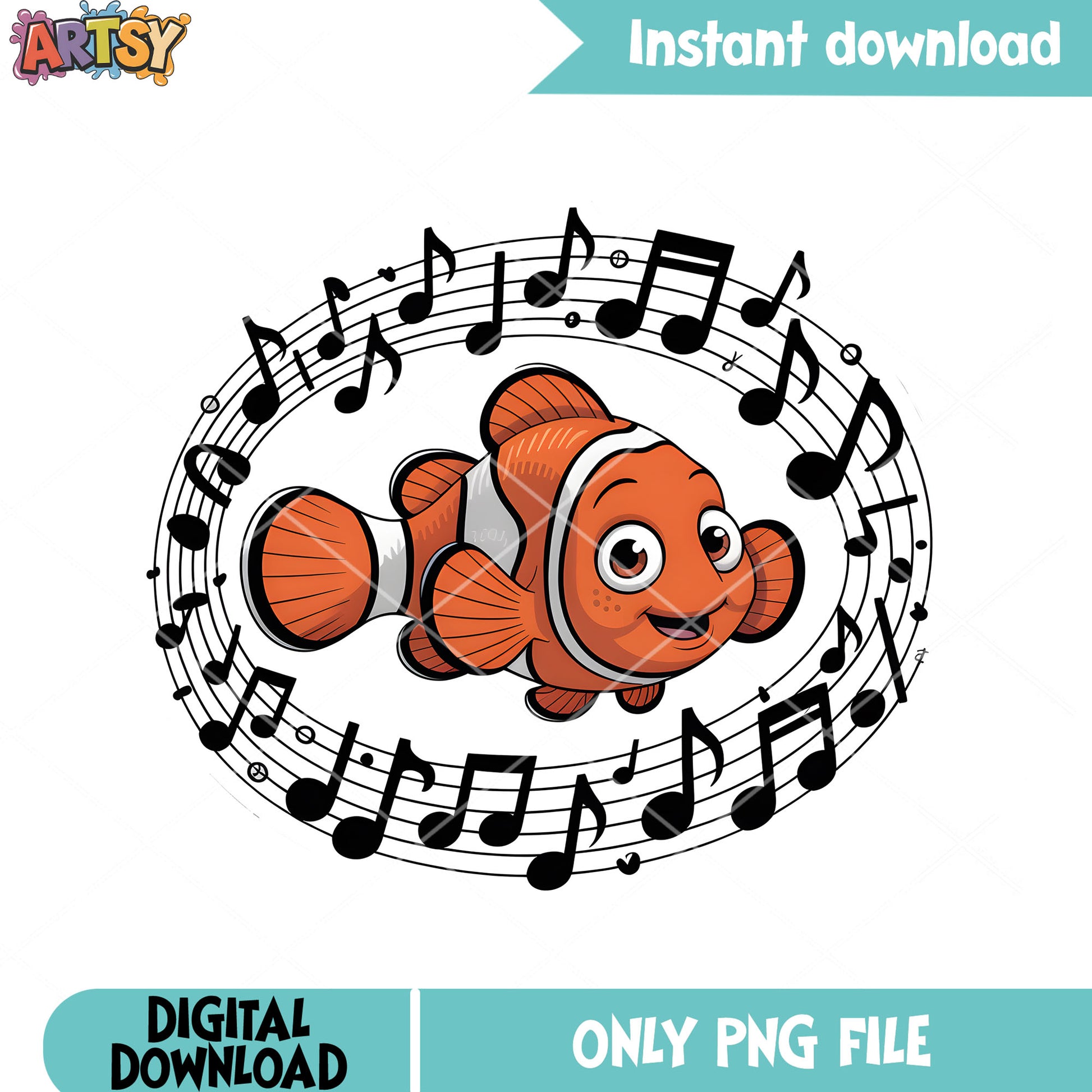 Musical note nemo fish png, finding nemo angler fish png, disney nemo png
