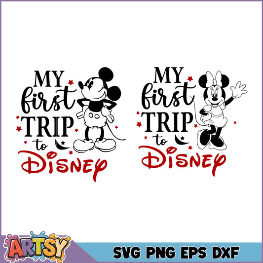 My First Trip to Disney SVG Bundle with Mickey and Minnie Designs