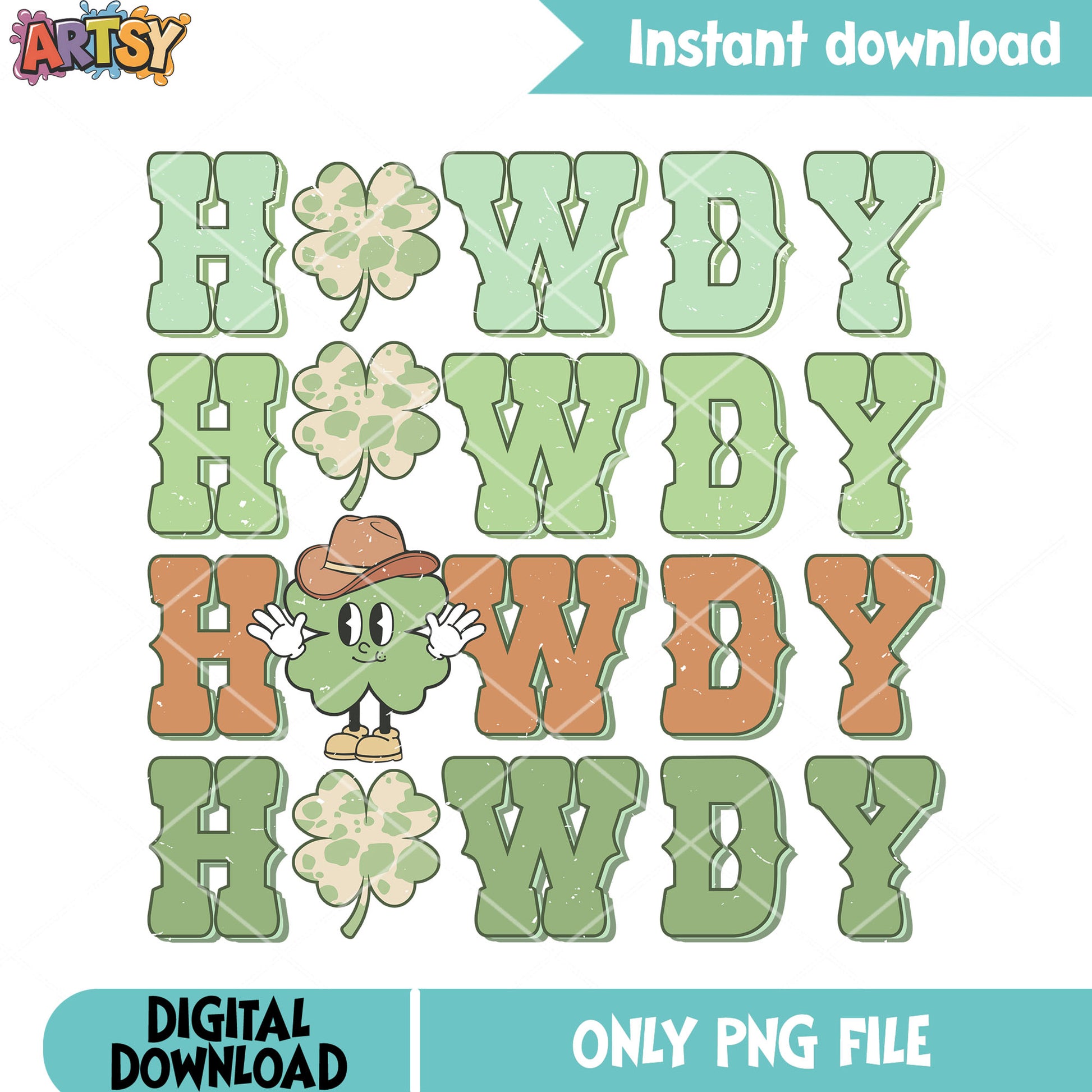 My Howdy clover love lucky png, lucky clover png, patricks season png