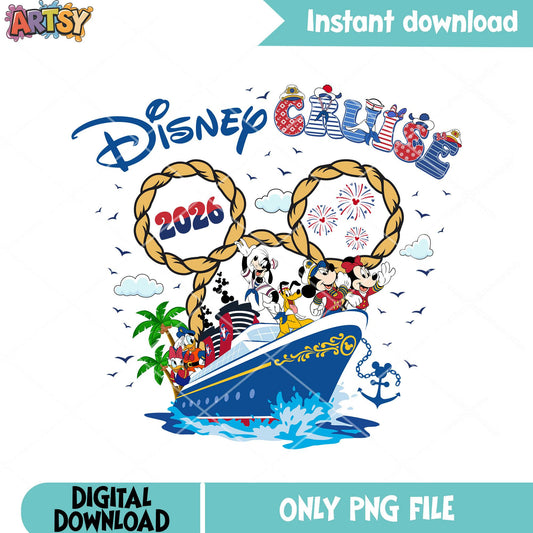 My disney crew christmas png, mickey friends png, dinsey cruise png
