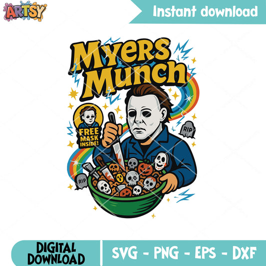 Myers munch horror funny svg, mike myers horror movie​ svg