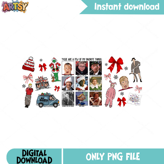 My favorite things xmas png, pink nightmare png, clark griswold png