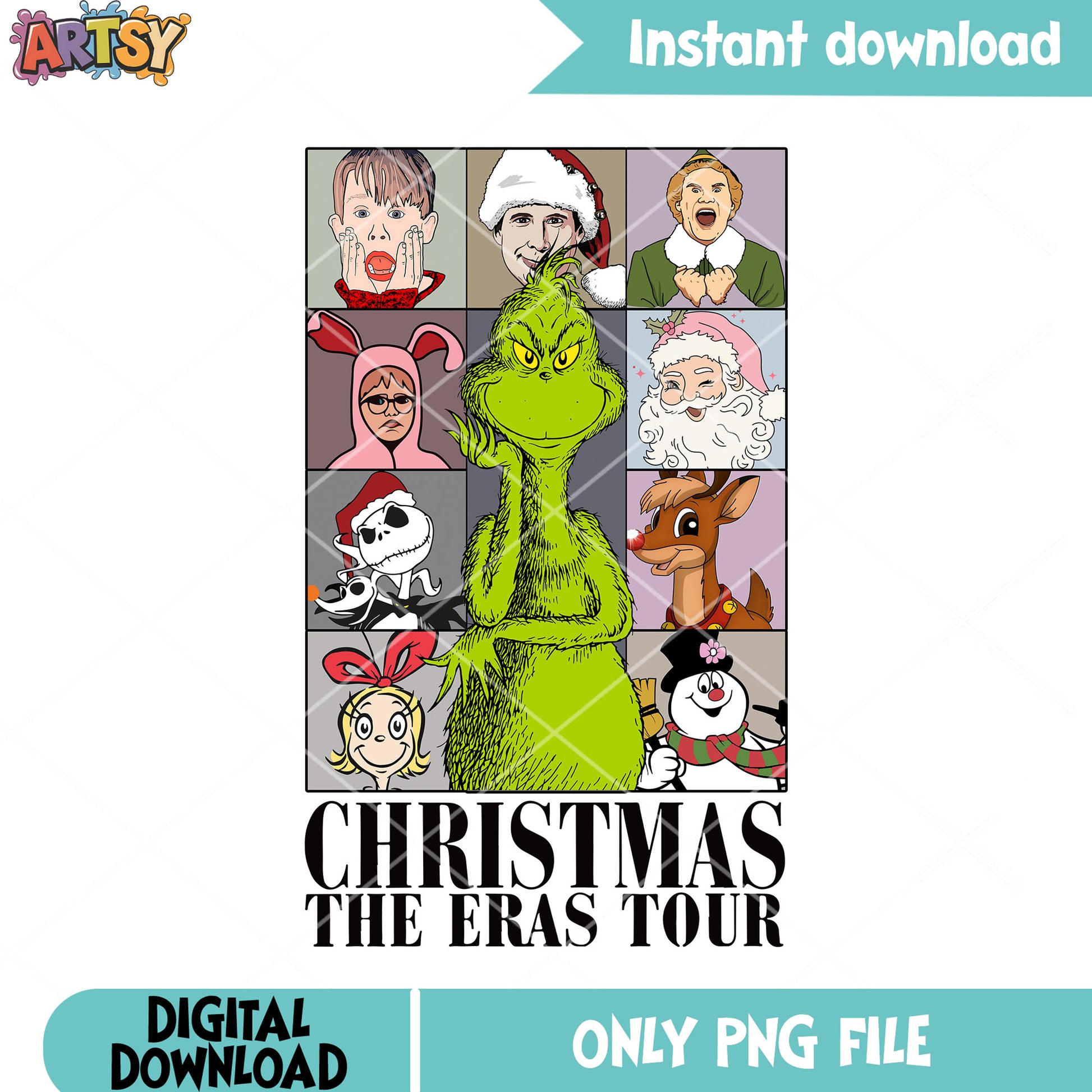 My green monster christmas png, cindy lou who png, the grinch png
