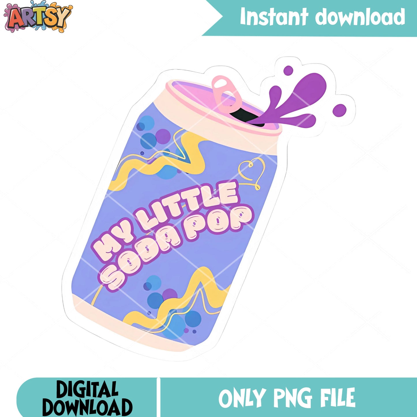 My little soda pop png, soda pop sticker png, sticker soda png