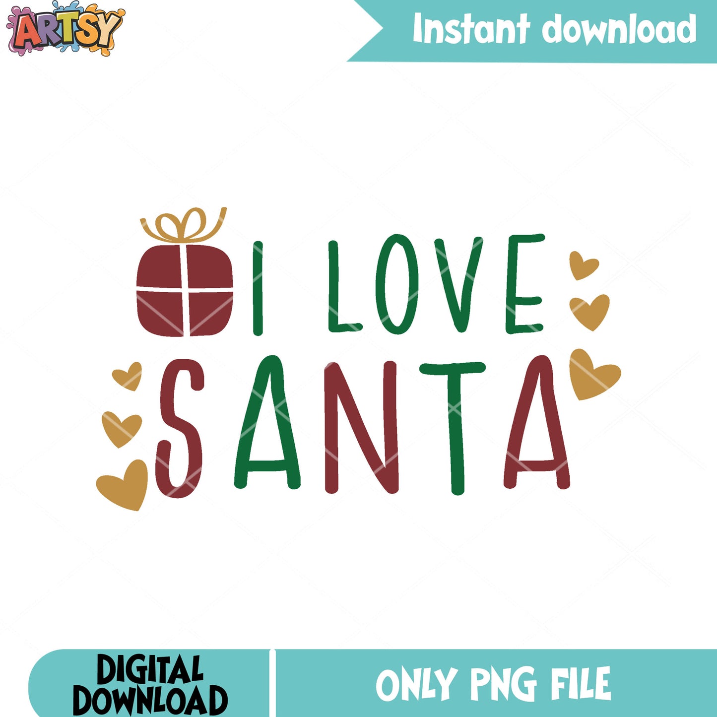My love for santa is real png, santa claus png, christmas gifts png