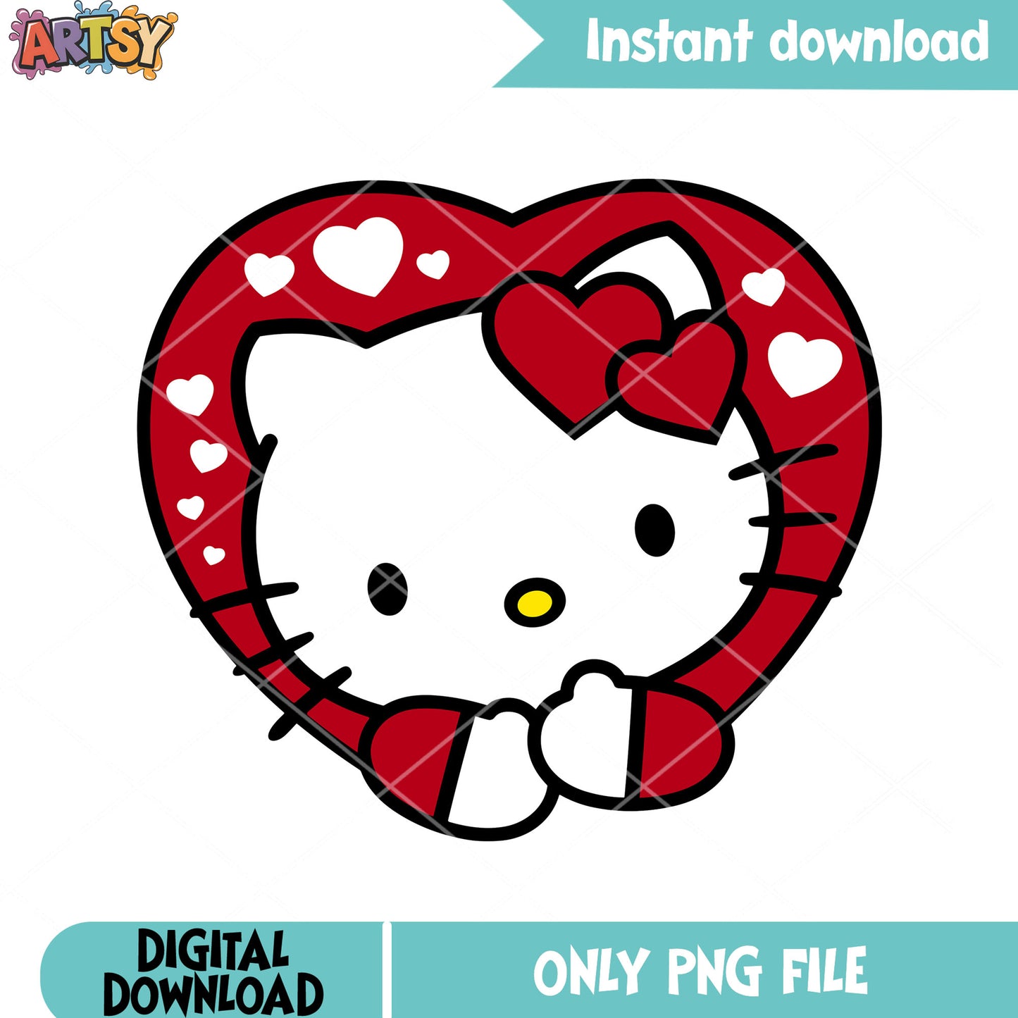 My lovely kitty valentine png, valentines heart png, hello kitty png