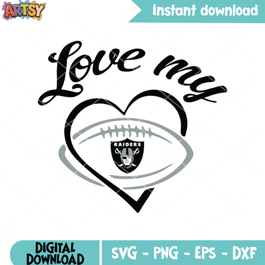My raiders teams heart svg, las vegas raiders svg, just win baby svg