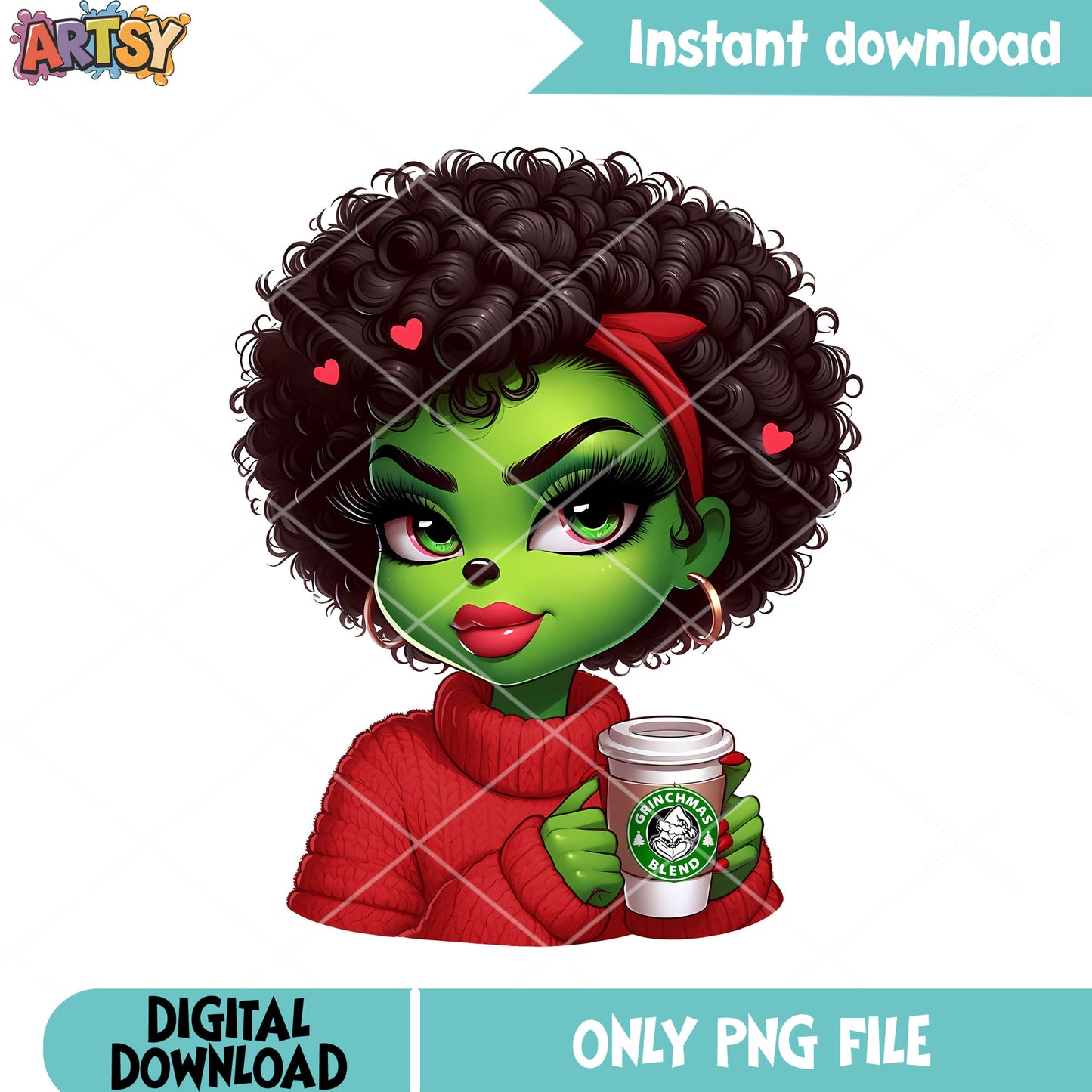 My red dress fluffy christmas png, merry xmas png, the grinch png