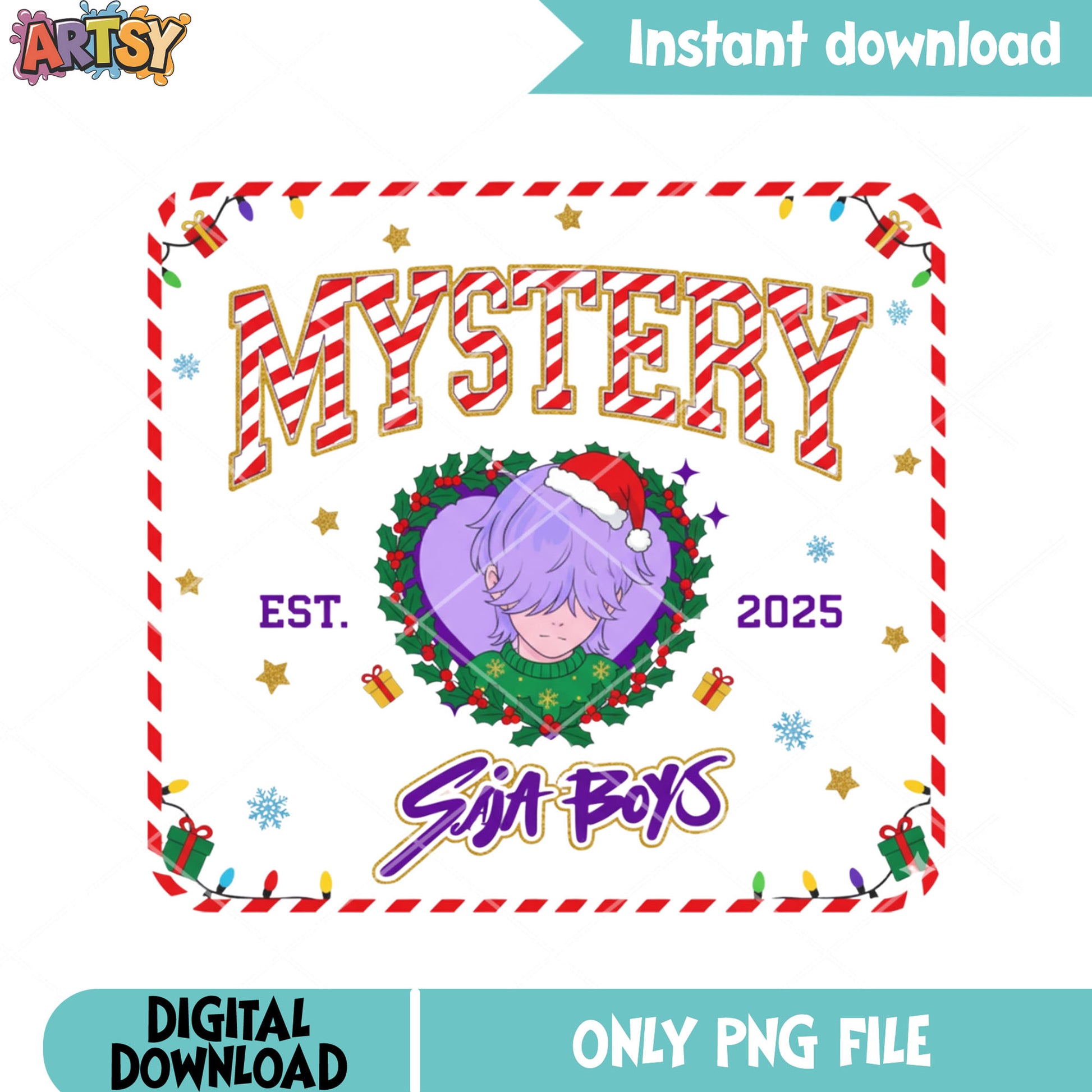 Mystery christmas est 2025 png, sajaboys png, christmas gift png