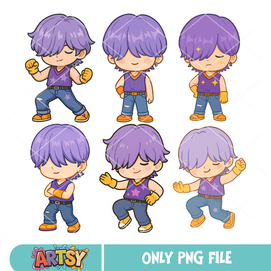 Mystery pose bundle png, mystery saja png, saja boys band png
