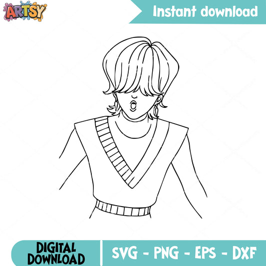 Mystery saja boys face outline svg, mystery saja svg, kpop saja boys svg