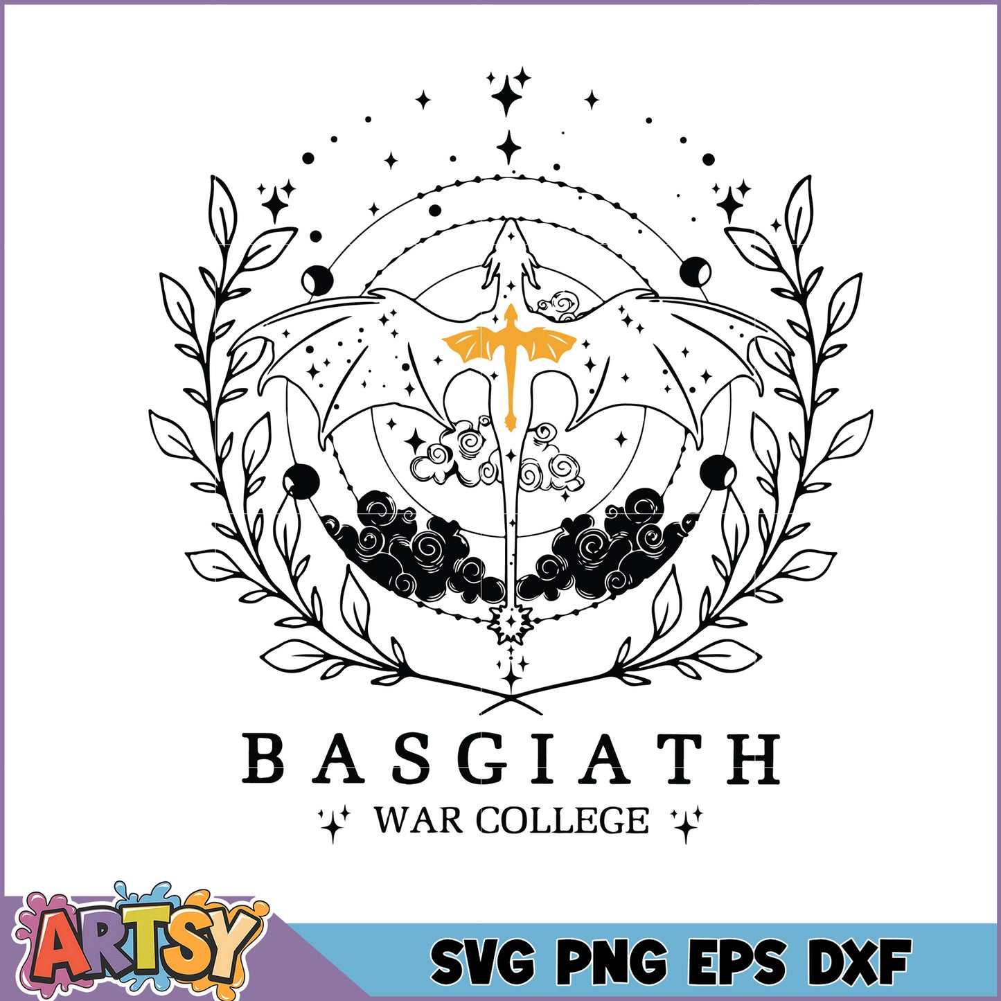 Mystical Dragon SVG Design, PNG, EPS, DXF