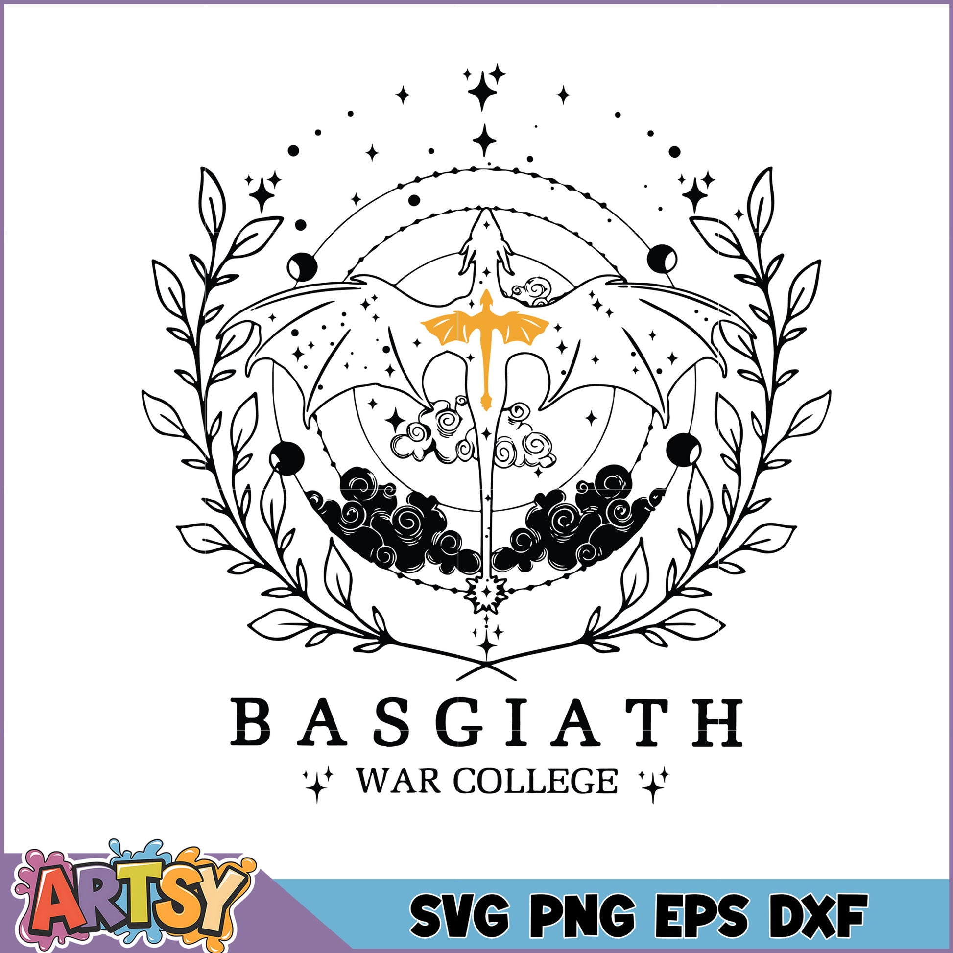 Mystical Dragon SVG Design, PNG, EPS, DXF