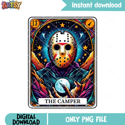Mystic the camper card png, jason vorheez png, scary halloween png