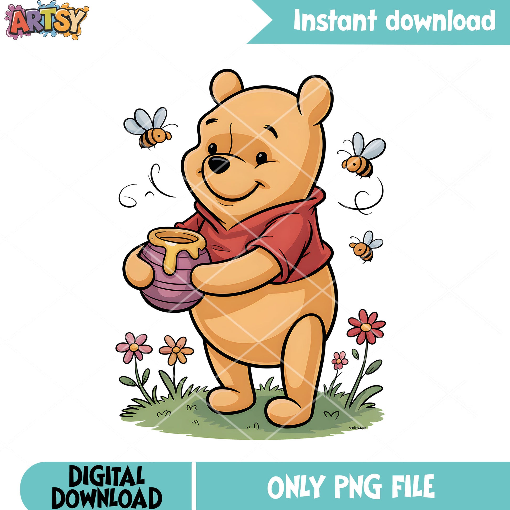 My winnie and bee honey png, pooh poster png, winnie the pooh png