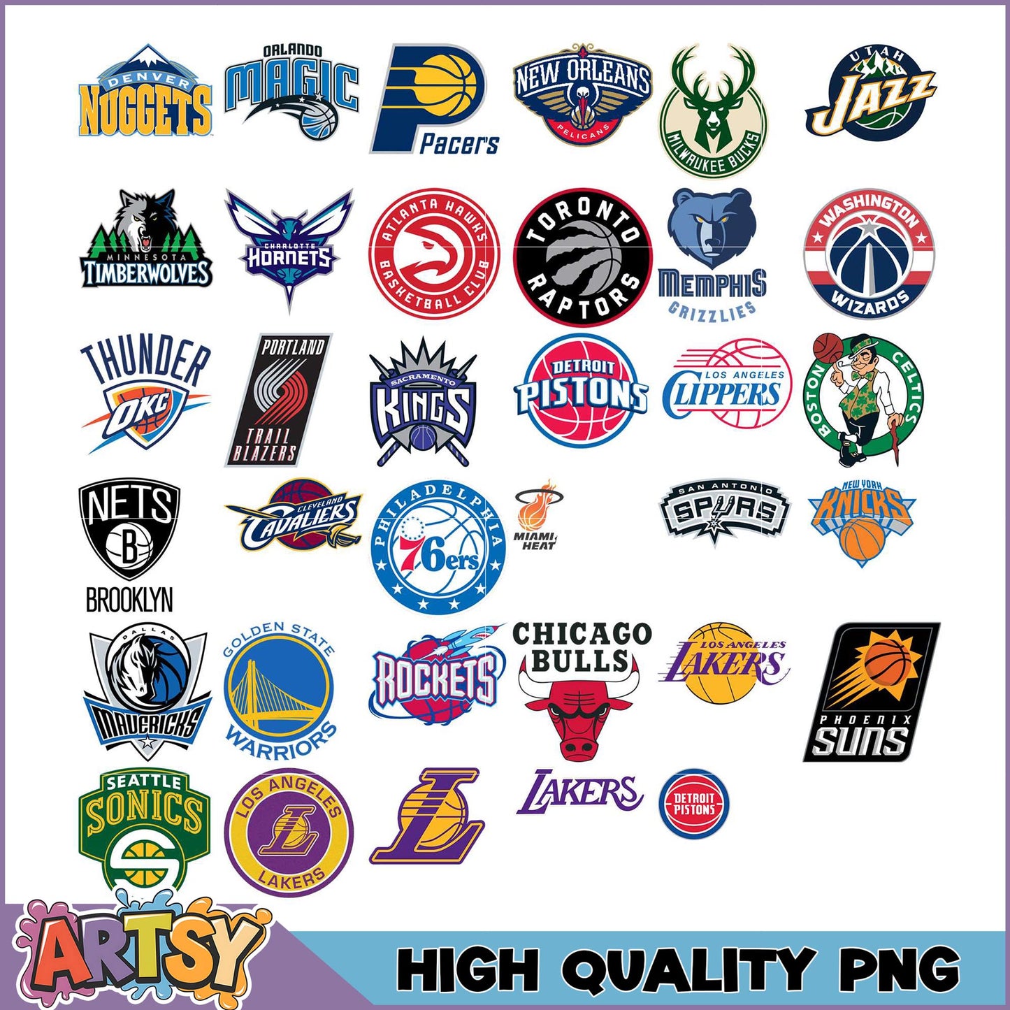 NBA Logos PNG Bundle High Quality Images
