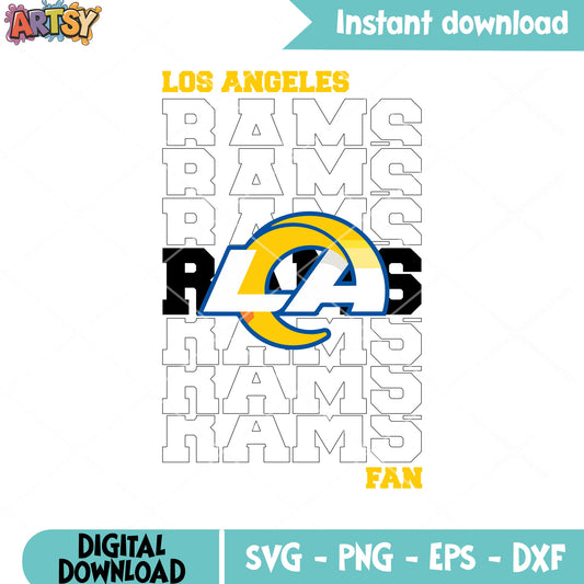 NFL Los angeles rams team svg, LA rams svg, afc west svg