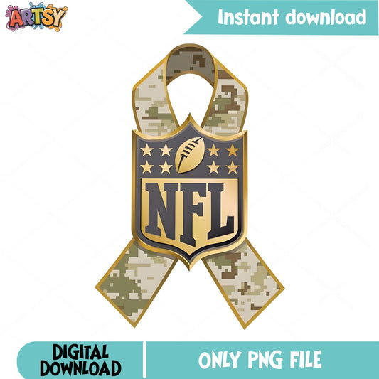 NFL Salute To Service Camo Ribbon PNG, Football PNG, Military PNG