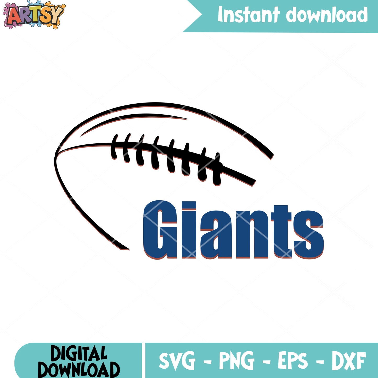NFL giants pigskin svg, new york giants svg, usa football svg