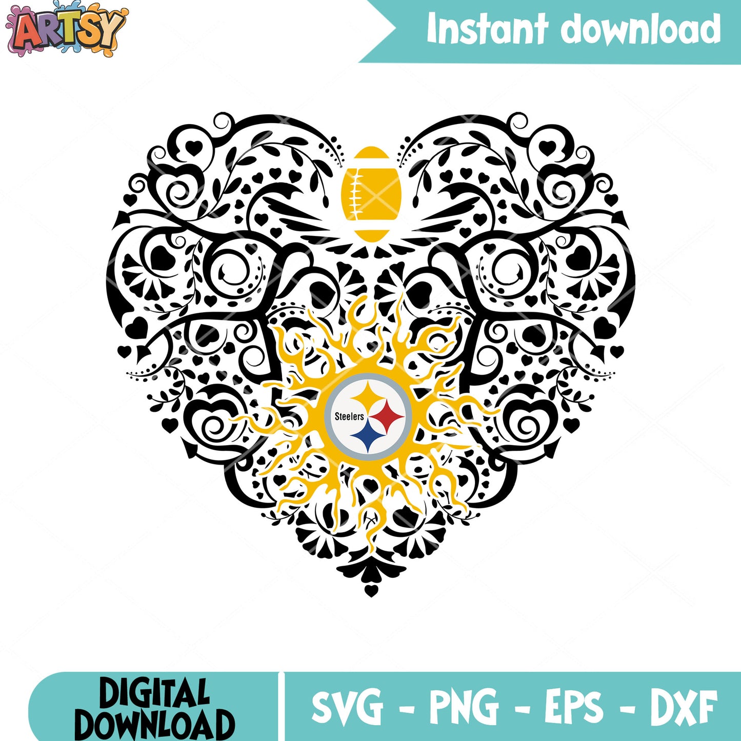 NFL yellow ball steelers svg, nfl teams svg, pittsburgh svg