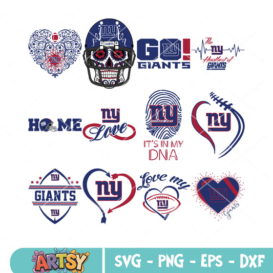 NY giants its in my dna bundle svg, new yorks giants svg, rugby helmet svg