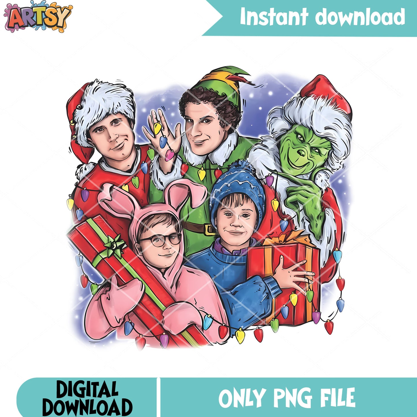 Naughty list christmas png, snowed inn christmas​ png, the grinch​ png