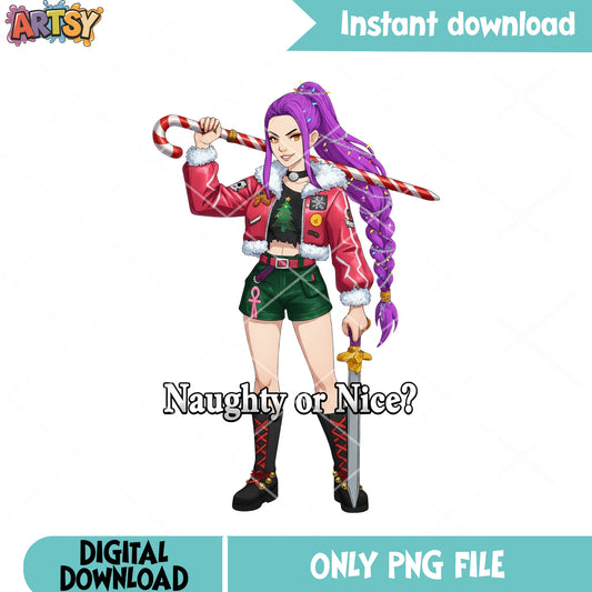 Naughty or nice png, rumi kpop demon hunters png, rumi huntrix png