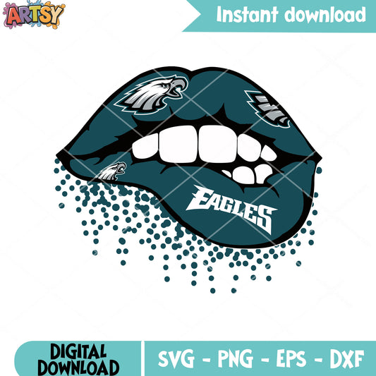 Navy blue lips for my eagles svg, Philadelphia Eagles svg, nfl svg
