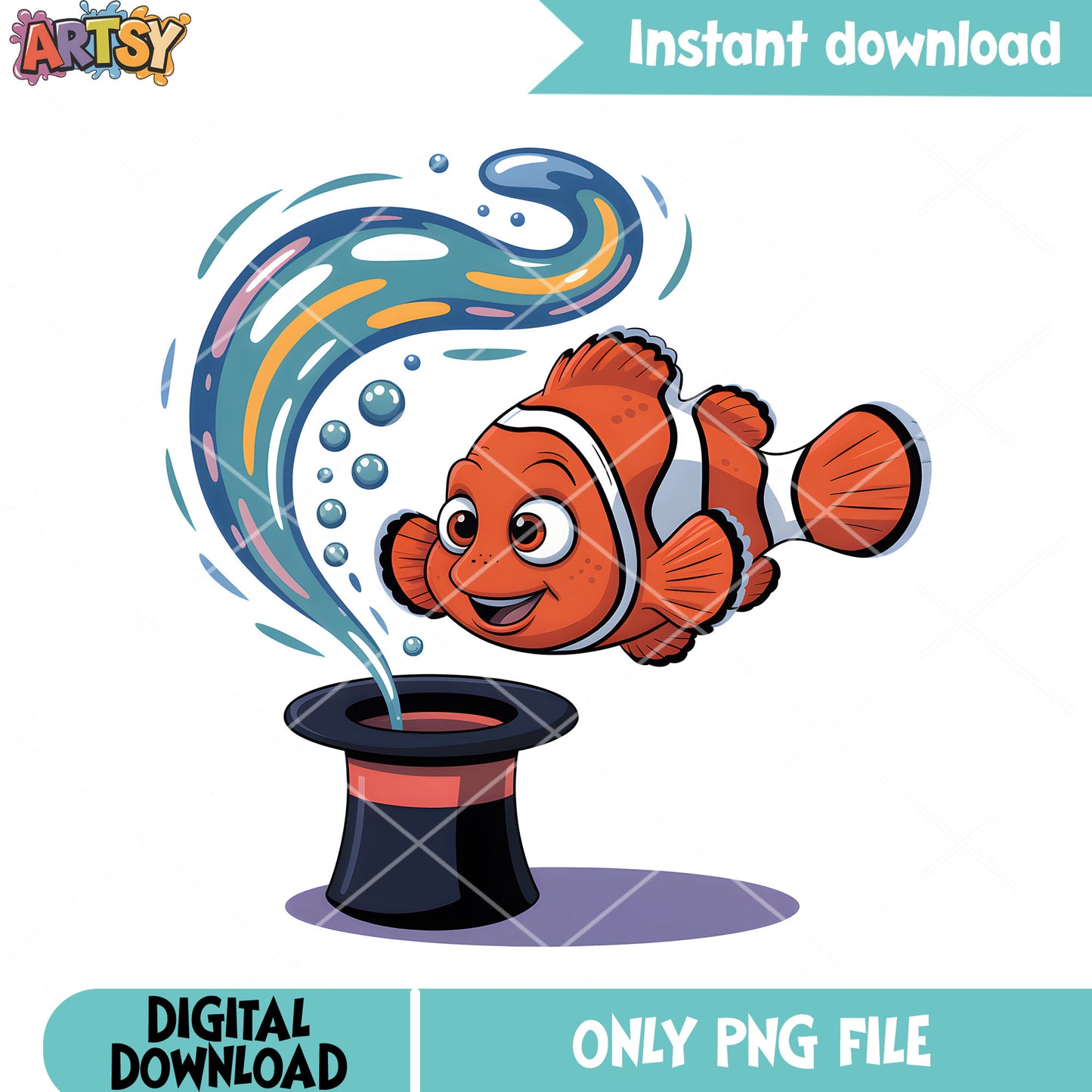 Nemo magican water png, clownfish nemo png, finding nemo png