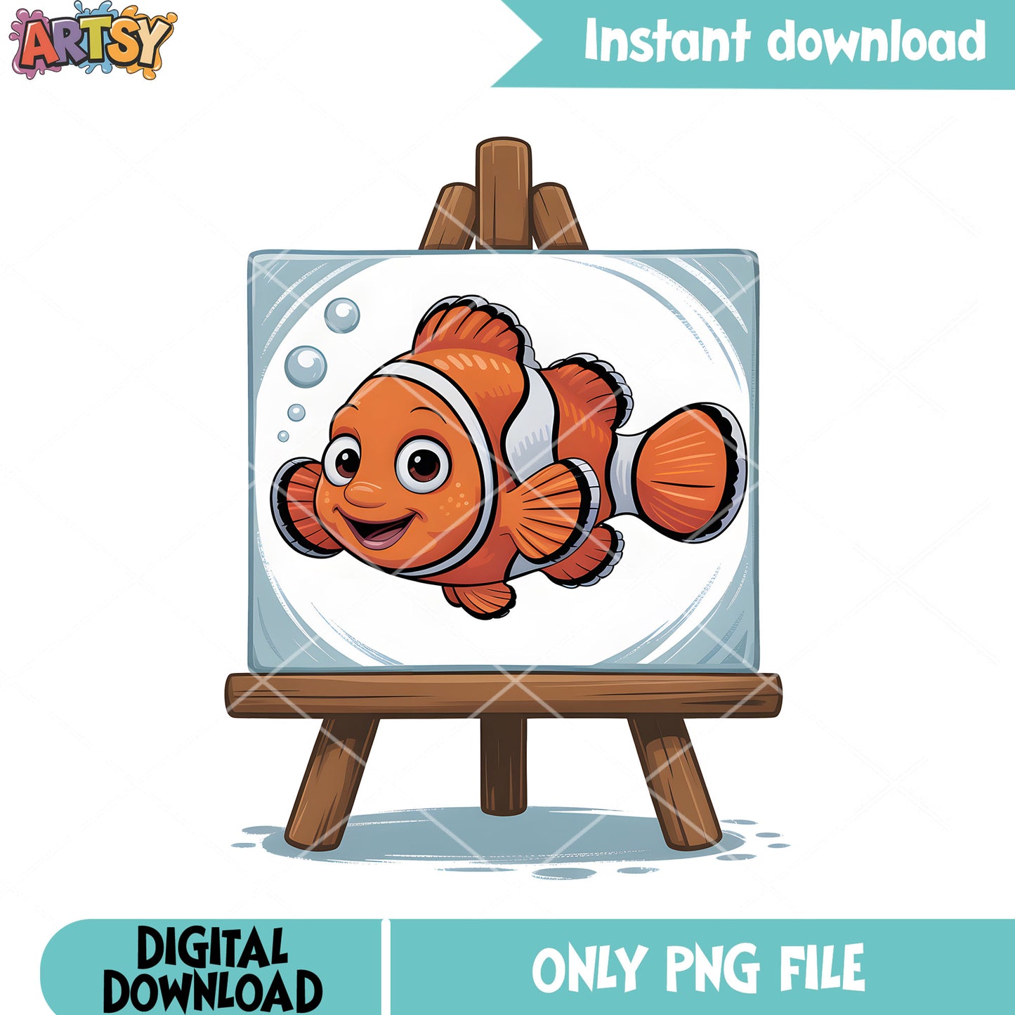 Nemo paint his dad marlin png, disney marlin png, clownfish nemo png