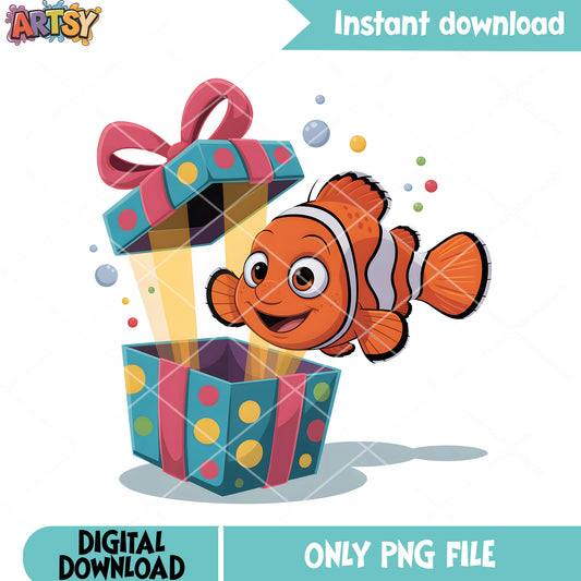 Nemo shinny gifts png, finding nemo movie poster png, nemo png