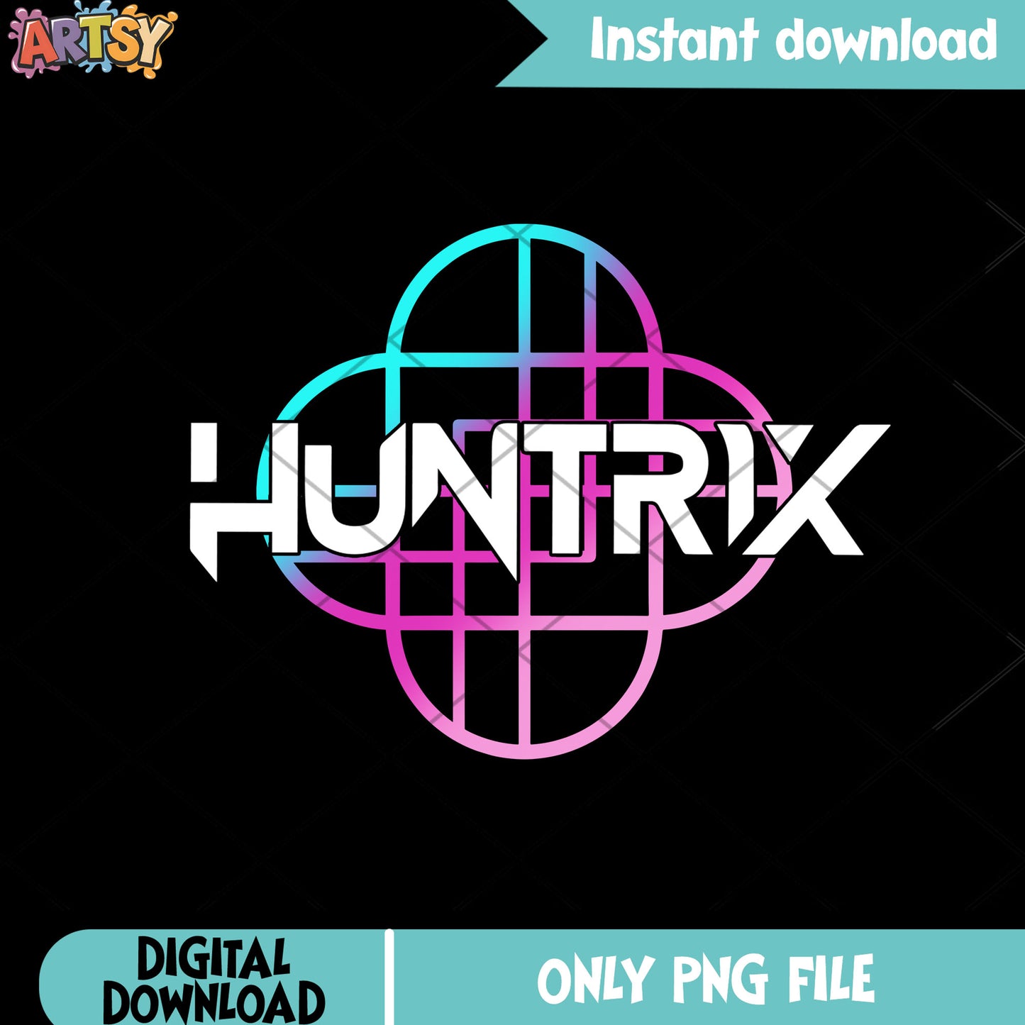 Neon outline huntrix png, huntrix girls png, kpop demon hunters png