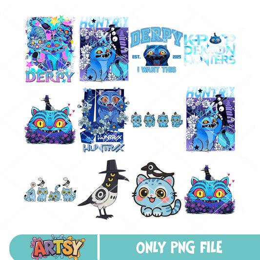 Netflix derpy huntrix png bundle, derpy tiger png, kpop demon hunters png