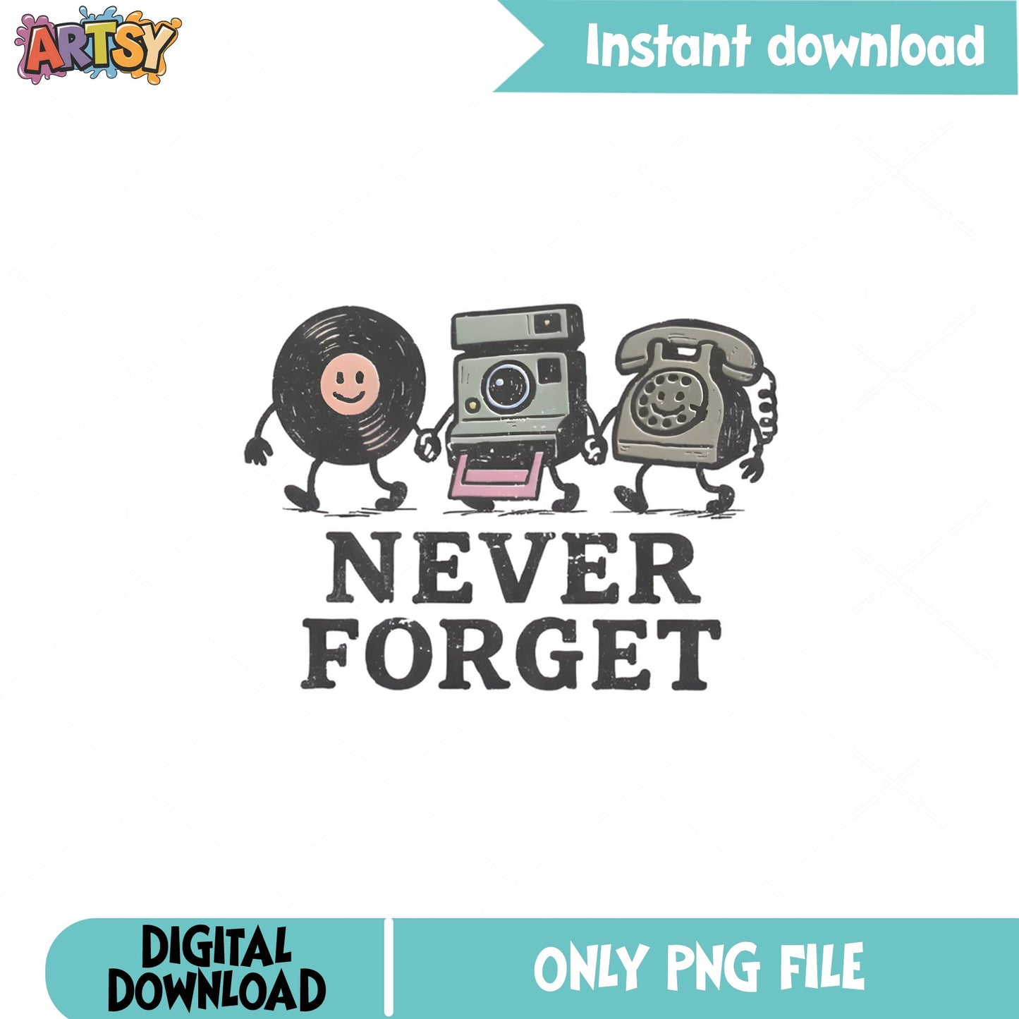 Never Forget Retro PNG, Vintage Technology Funny Shirt, PNG