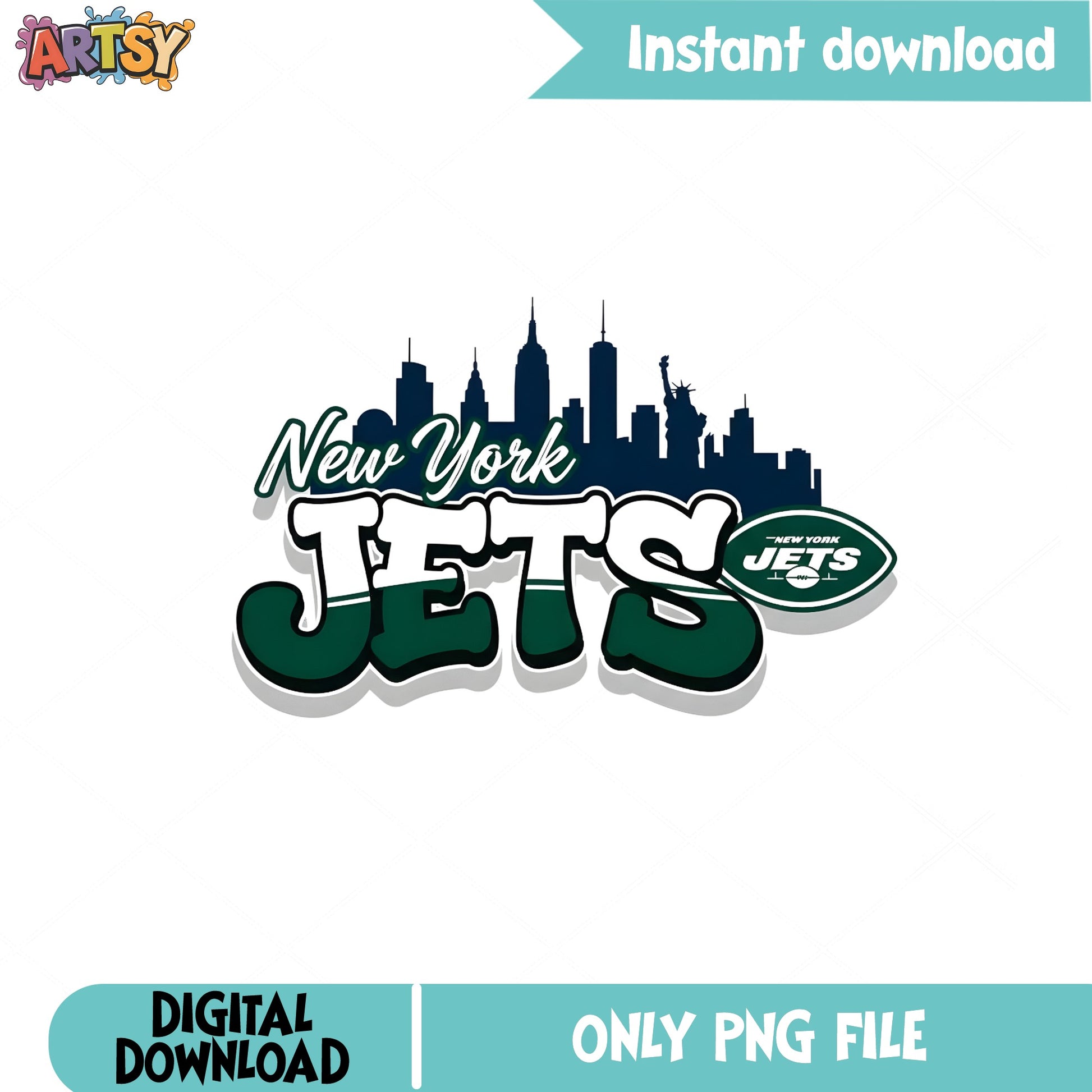New York Jets PNG, NFL Football Team Skyline, Jets Logo PNG