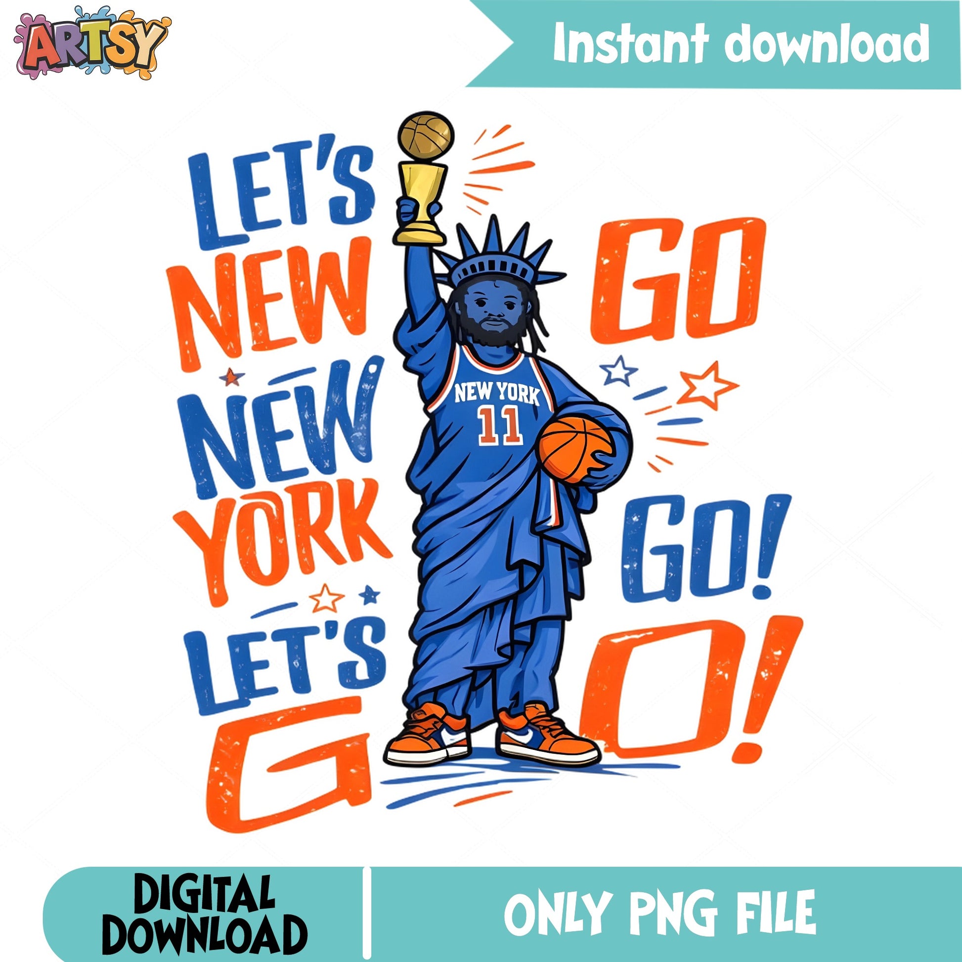 New York Knicks Basketball PNG, Statue Of Liberty PNG, NBA Fan PNG