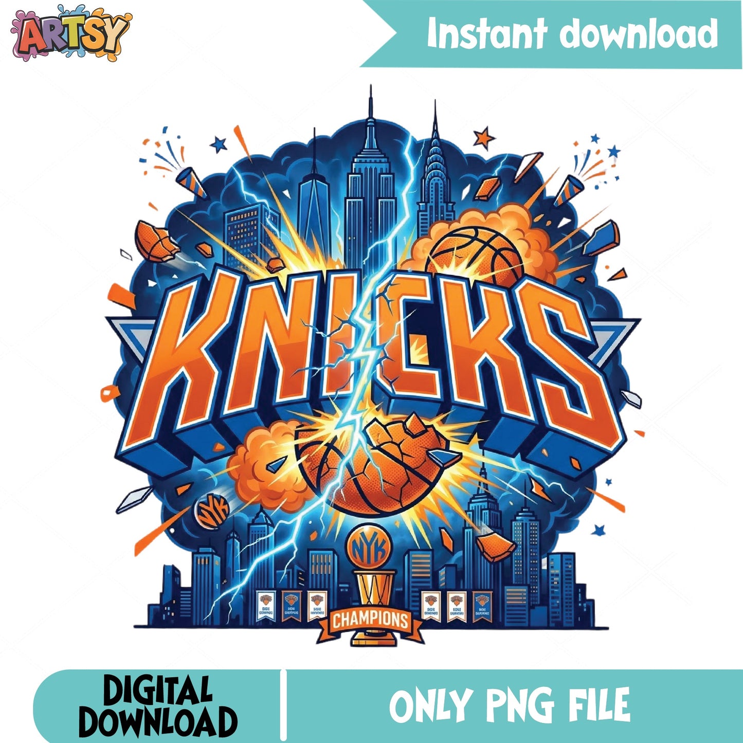 New York Knicks Champions PNG, Basketball Team PNG, NYK PNG