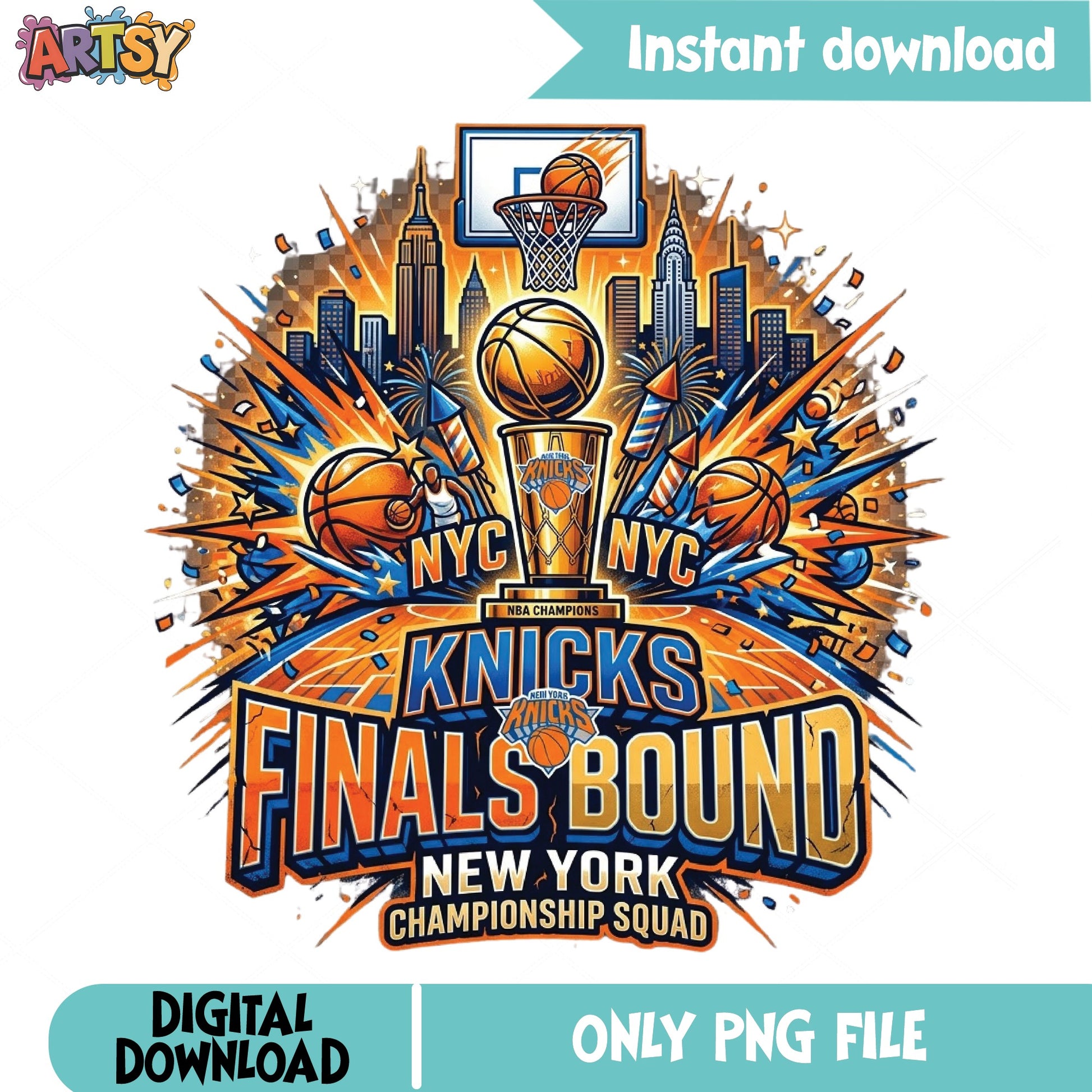 New York Knicks Finals Bound PNG, NBA Champions PNG, Basketball NYC PNG