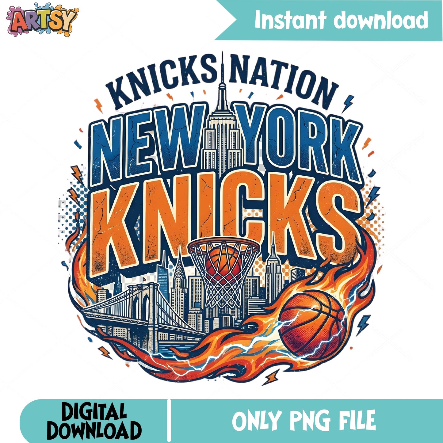 New York Knicks Nation Basketball PNG, Knicks Fan PNG, NBA Team PNG