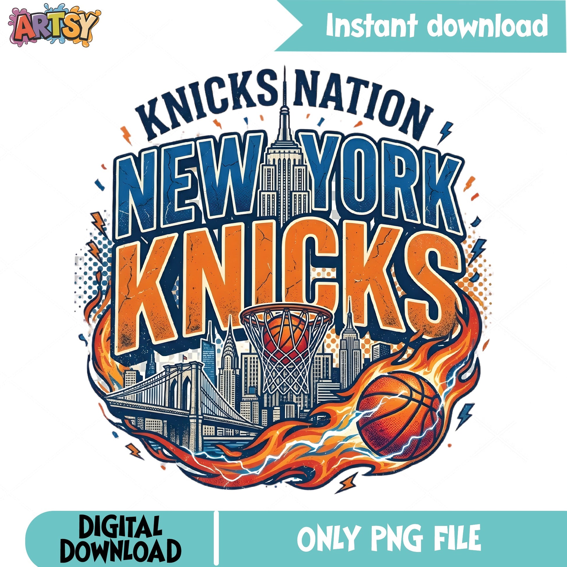 New York Knicks Nation Basketball PNG, Knicks Fan PNG, NBA Team PNG