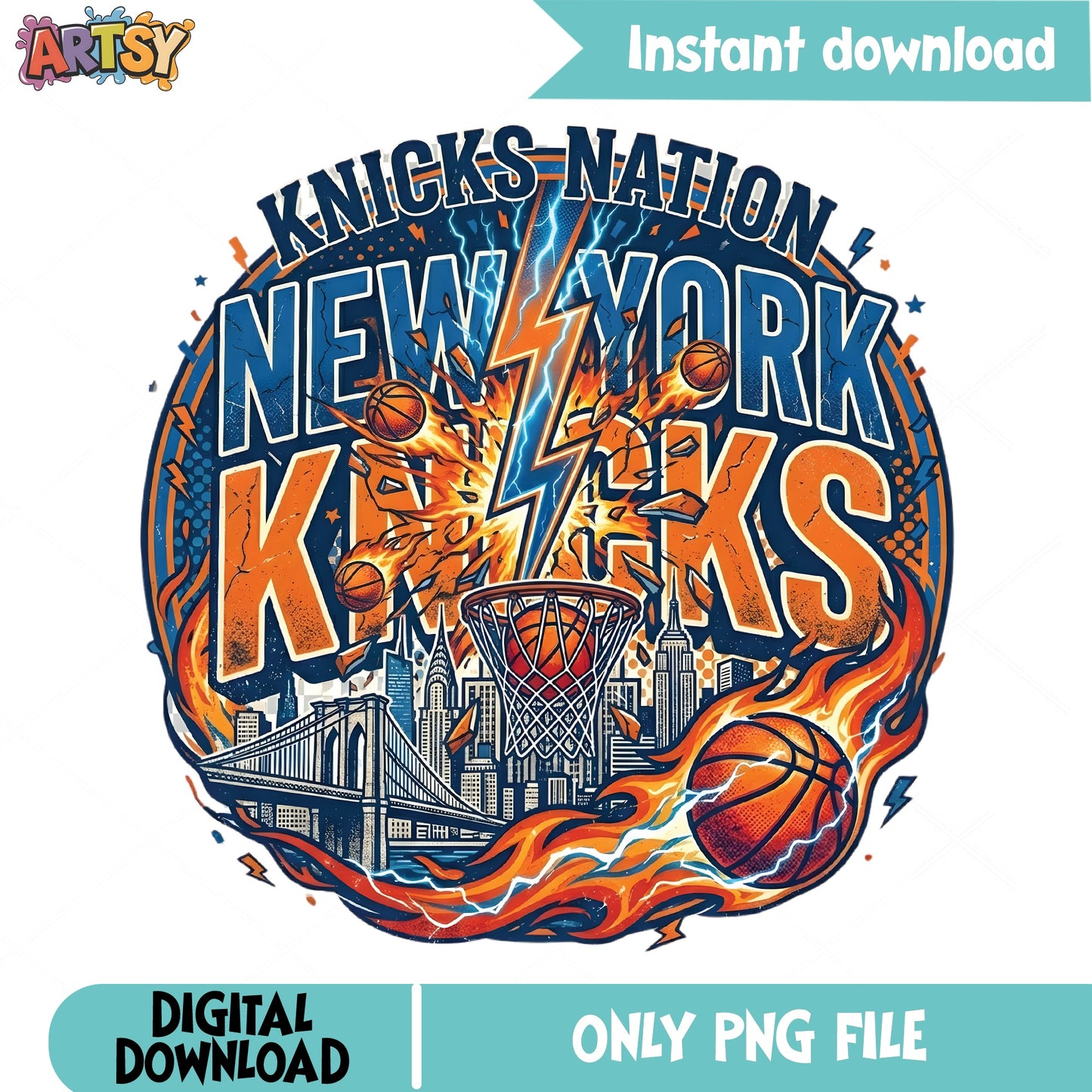 New York Knicks Nation Basketball PNG, Knicks PNG, NBA PNG