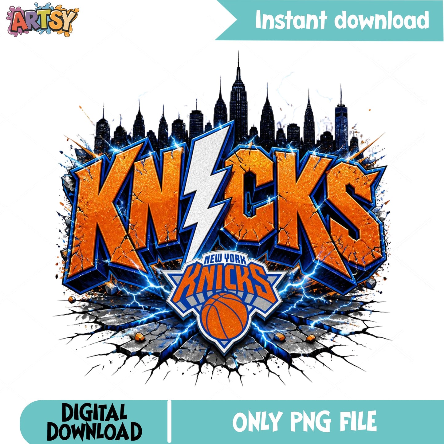New York Knicks PNG, Knicks Basketball Sublimation, NBA Team PNG