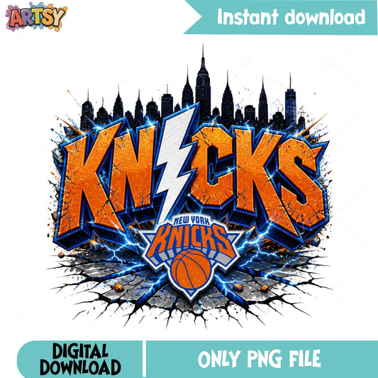 New York Knicks PNG, Knicks Basketball Sublimation, NBA Team PNG