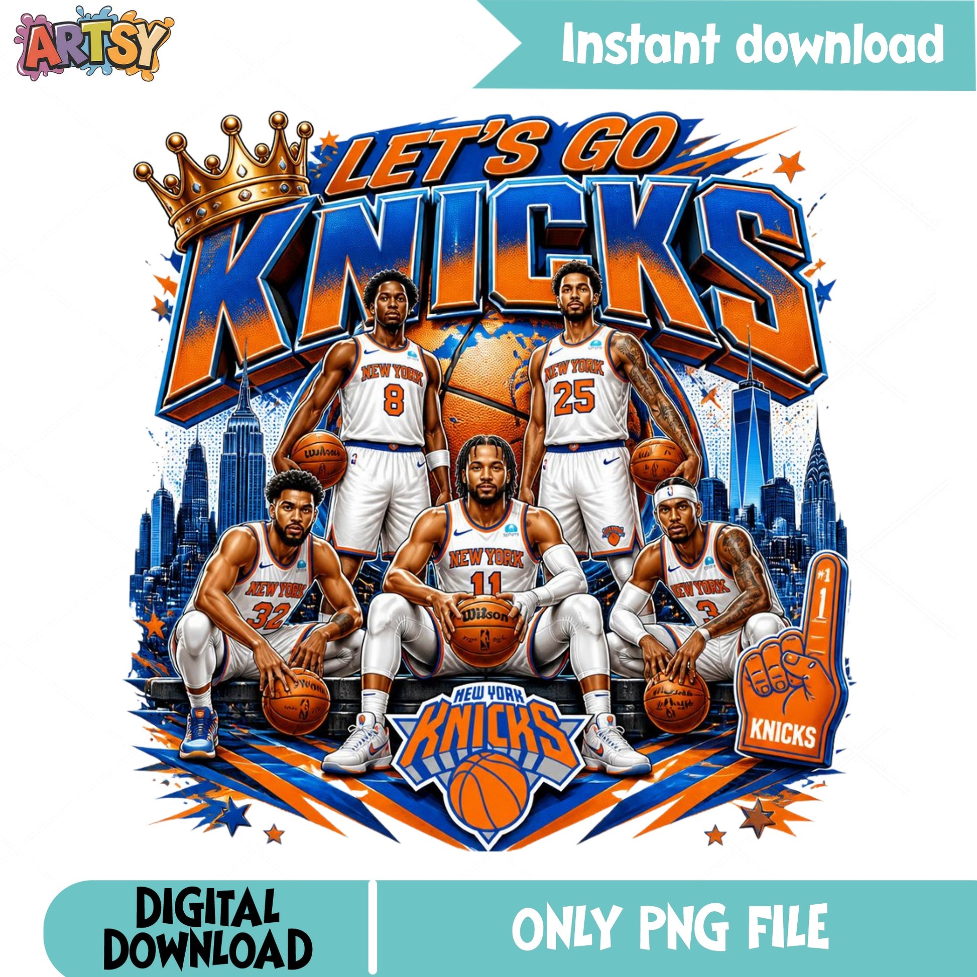 New York Knicks PNG, Let's Go Knicks Basketball Team, NBA PNG