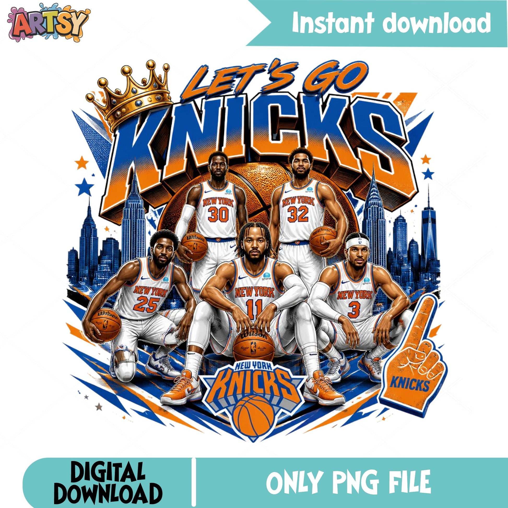 New York Knicks PNG, Let's Go Knicks Basketball Team PNG, NBA PNG