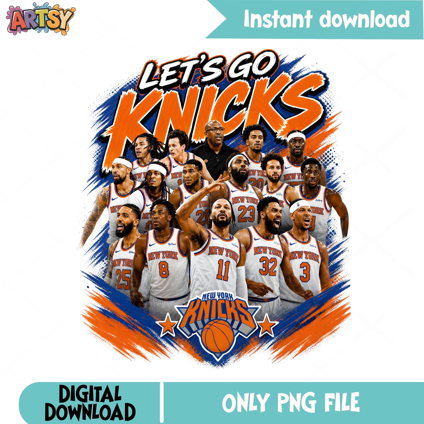 New York Knicks PNG, Lets Go Knicks Basketball Team PNG, NBA PNG