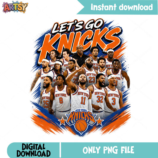 New York Knicks PNG, Lets Go Knicks Basketball Team PNG, NBA PNG