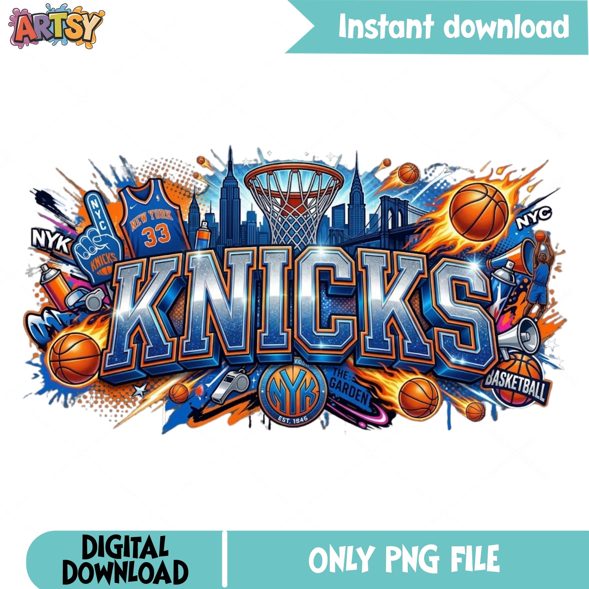 New York Knicks PNG, NBA Basketball Fan Shirt, Knicks PNG